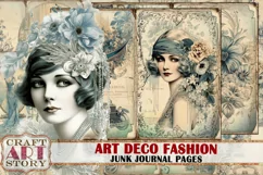 Art deco fashion Junk Journal Pages,Elegance 20s scrapbook Product Image 1