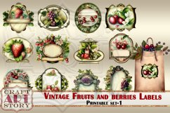 Vintage Fruits berries Labels Blank set-1,fruit Tags Label Product Image 1