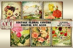 Vintage floral covers digital Card Set,Cards Atc ACEO Product Image 1
