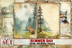 Vintage Summer day Collage picture junk journal Pages Product Image 1