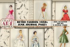 Retro fashion 1950s Junk Journal Pages,picture collage Product Image 1