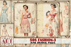 Retro 50s fashion Junk Journal Pages part 3 Product Image 1