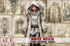 White witch Junk Journal Pages,scrapbook digital papers Product Image 1