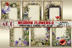 Wildflowers meadow-2 journal paper picture cards Atc ACEO Product Image 1