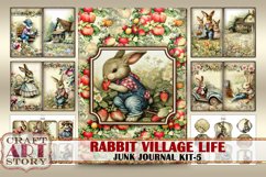 Vintage Bunny Collage Junk Journal Kit-5 Rabbit village life Product Image 1