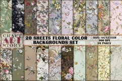 Kit Backgrounds Collage 20 Sheets floral color Product Image 1