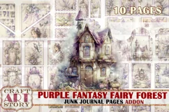 Purple Fantasy Fairy Forest Junk Journal Pages ADDON Product Image 1
