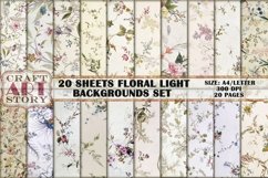 Kit Backgrounds Collage 20 Sheets floral light Product Image 1