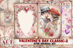 Valentine&#039;s Day-2 classic Junk Journal Kit,Printable Collage Product Image 1