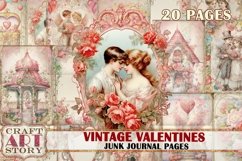 Vintage Valentines Junk Journal Kit printable,scrapbook Product Image 1