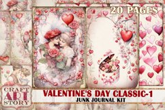 Valentine&#039;s Day-1 classic Junk Journal Kit,Printable Collage Product Image 1