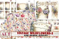 Vintage Wildflowers junk journal Supplies-2,Botanical Product Image 1