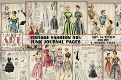 Vintage fashion 1950s Junk Journal Pages,picture collage Product Image 1