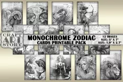 Astrology Zodiac Signs collage,monochrome ACEO Paper Prints Product Image 1
