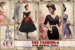 Retro 50s fashion Junk Journal Pages part 4 Product Image 1