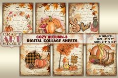 Cozy Autumn Collage kit-3,cute fall card digital paper Product Image 1