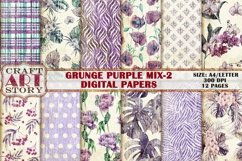Grunge Purple floral Pattern Papers,Kit Backgrounds Product Image 1