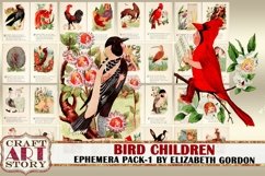 Bird Children Ephemera Pack-1,Bird girls Printable kit Product Image 1