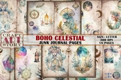 Boho Celestial Junk Journal pages,Astrology and Astronomy Product Image 1