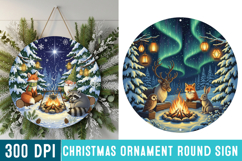 Christmas Ornaments Round Sign PNG, Christmas Round Sign PNG Product Image 1