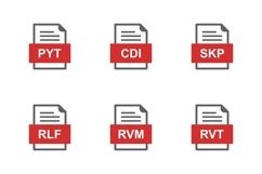 Set Of File Formats Icons Product Image 1
