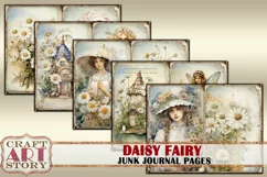 Daisy Fairy fantasy Junk Journal Pages,fairies Daisies paper Product Image 2