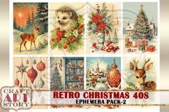Retro Christmas Ephemera Pack,1940s papers,retro card Product Image 2