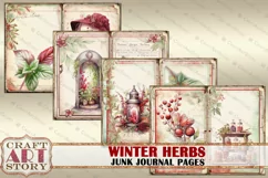 Winter Herbs fantasy Junk Journal Pages,fairies printables Product Image 2