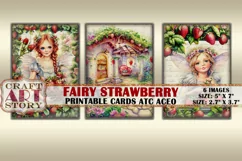 Fairy Strawberry Collage Digital picture cards Atc ACEO Product Image 2