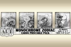 Astrology Zodiac Signs collage,monochrome ACEO Paper Prints Product Image 2