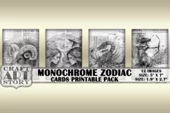 Astrology Zodiac Signs collage,monochrome ACEO Paper Prints Product Image 2