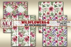 Wildflowers Kit Backgrounds,floral journal papers-6,12 Pages Product Image 2