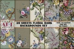 Kit Backgrounds Collage 20 Sheets floral dark Product Image 2