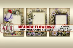 Wildflowers meadow-2 journal paper picture cards Atc ACEO Product Image 2