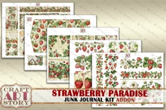 Vintage Strawberry Fantasy Junk Journal Pages ADDON Product Image 2