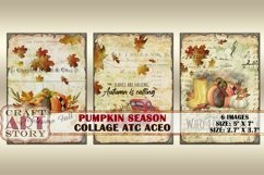 Autumn Pumpkin Collage kit,cute fall card digital paper Product Image 3