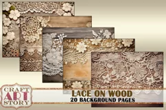 Vintage Background Paper Lace wood Printable 20 Pages Product Image 2