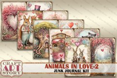 Valentine&#039;s Day Animals in love-2 Junk Journal Kit,Collage Product Image 3