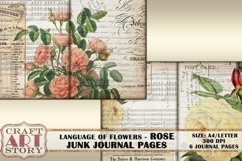Language of flowers ROSE Digital Junk Journal Pages Product Image 3