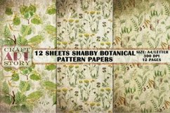 Pattern Papers 12 Sheets Shabby Botanical,Kit Backgrounds Product Image 3