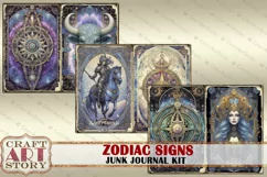 Zodiac signs Junk Journal Pages,Astrology fantasy Celestial Product Image 2