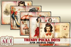 Trendy polka dots Junk Journal Kit, Collage 50s fashion Product Image 2