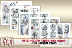 Blue Christmas Junk Journal Pages ADDON,winter Holiday Product Image 2