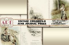 Vintage Children-6 Journal Pages IN THE SWEET SUMMER-TIME Product Image 2