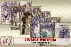 Vintage Wisteria Junk Journal Kit,scrapbook printables Product Image 2