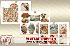 Vintage Poppies Junk Journal Kit ADDON,scrapbook Product Image 2