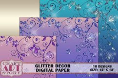 Glitter ombre paper,digital texture floral designs Product Image 4