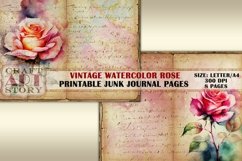 Watercolor Roses junk journal Pages,rose ephemera grunge Product Image 2