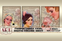 Fashion Ladies 1930s - Digital Collage Sheet Atc ACEO Product Image 2