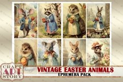 Vintage Easter animals Ephemera Pack,spring card set Product Image 2